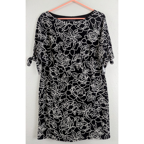 New Jessica Howard sz 12P Shift Dress slinky textured print floral 1378 - Picture 1 of 6
